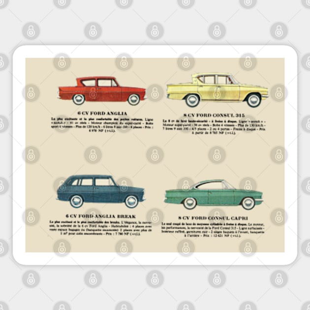 FORD ANGLIA - CONSUL - CAPRI - brochure Magnet by Throwback Motors